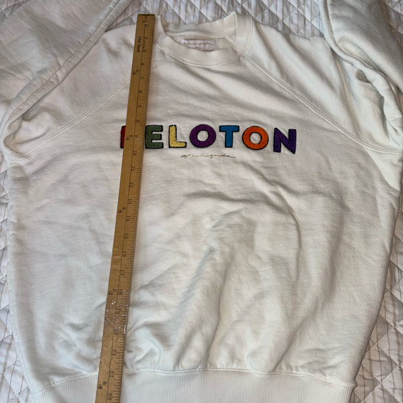 Peloton x Spiritual Gangster Sweatshirt Small Logo Crewneck White Pullover - Picture 6 of 6
